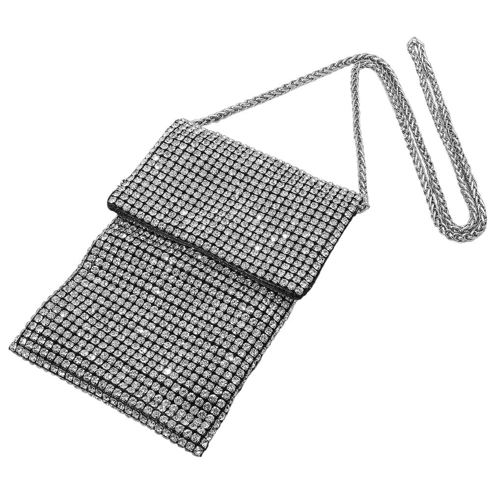 iLLASPARKZ Rhinestone Mesh Crossbody Mini Pouch Crossbody Bag