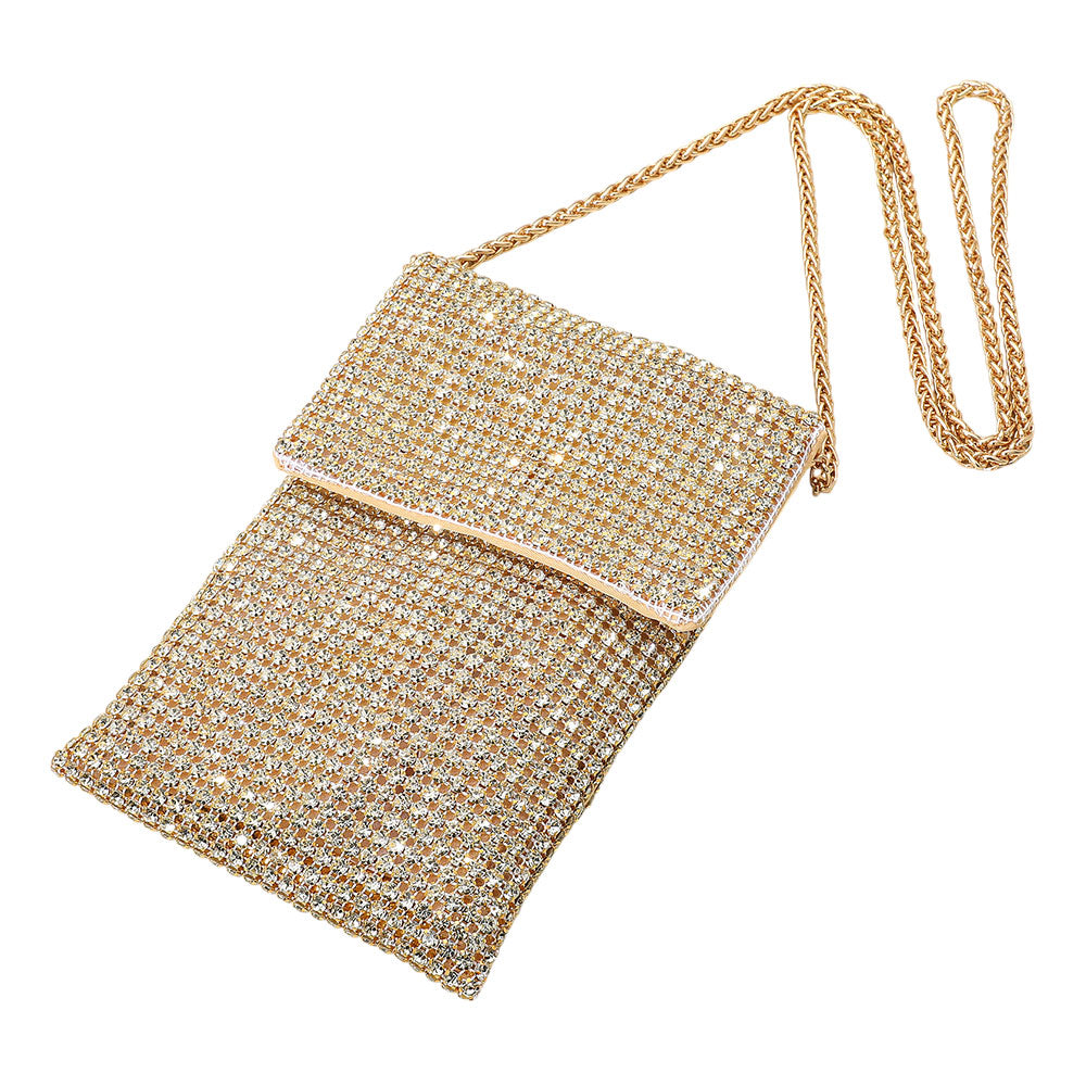 iLLASPARKZ Rhinestone Mesh Crossbody Mini Pouch Crossbody Bag