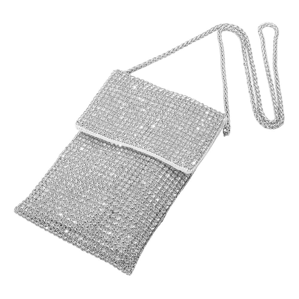 iLLASPARKZ Rhinestone Mesh Crossbody Mini Pouch Crossbody Bag