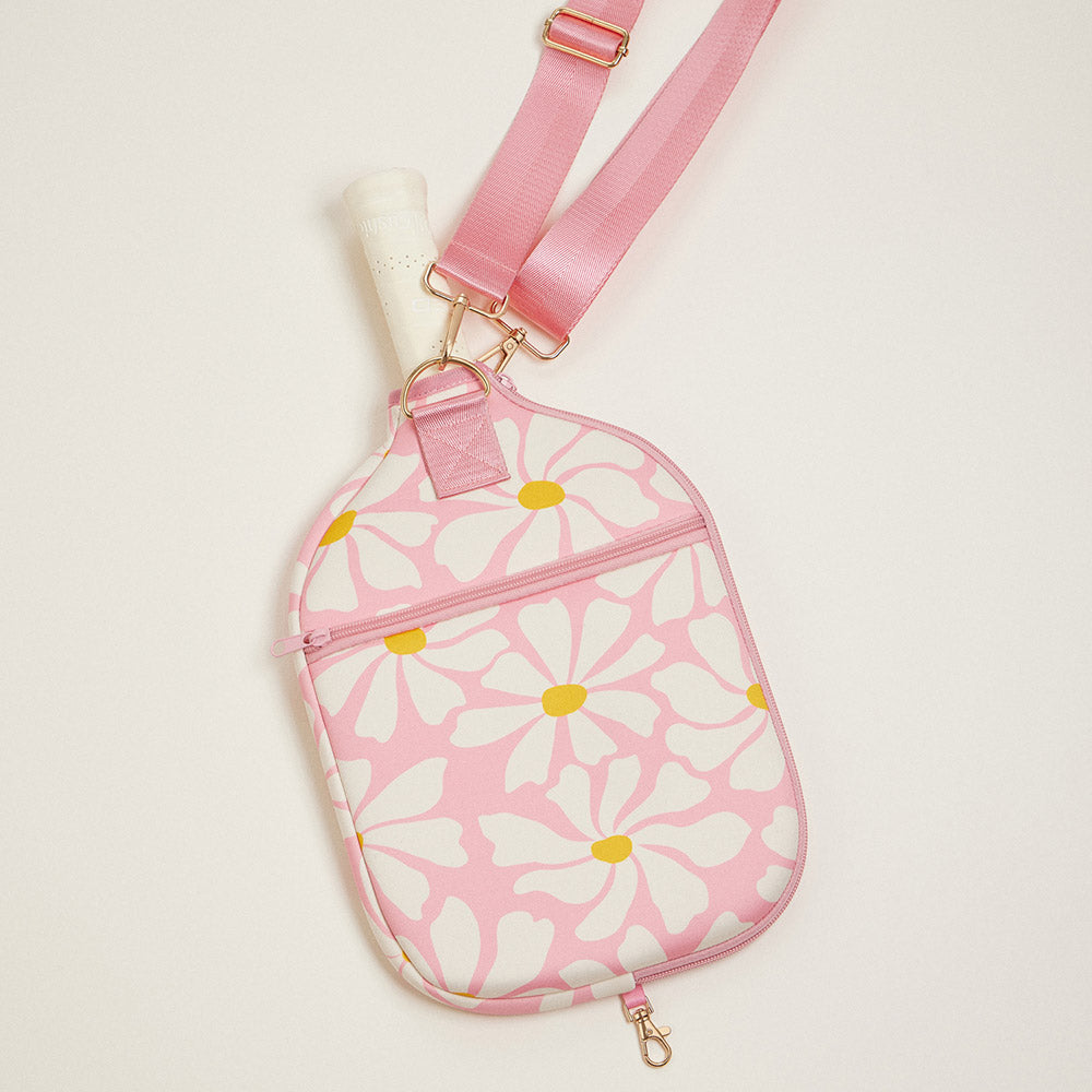 iLLASPARKZ Daisy Flower Pattern Neoprene  Pickleball Paddle Case Bag