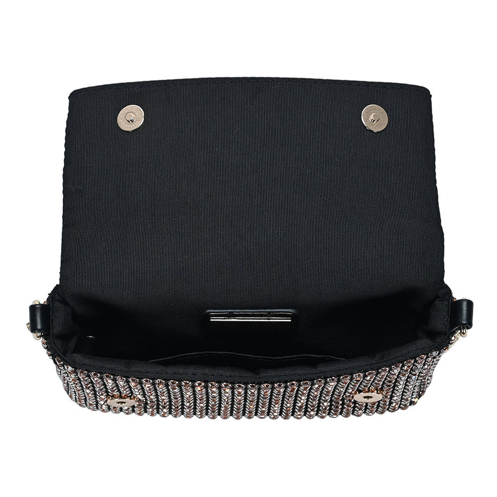 iLLASPARKZ Round Stone Embellished Crossbody Bag