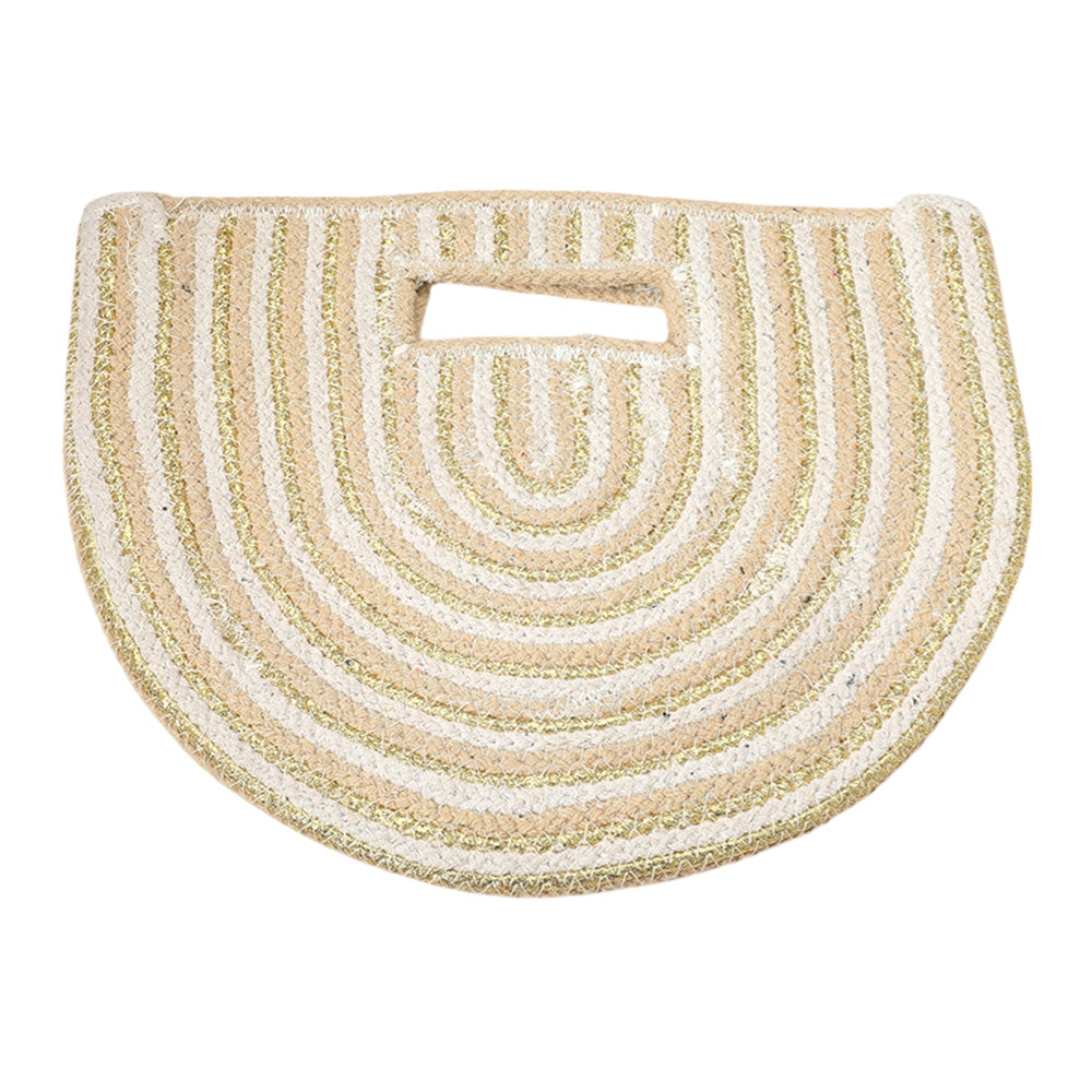 iLLASPARKZ Round Stripped Knitted Woven Tote Bag