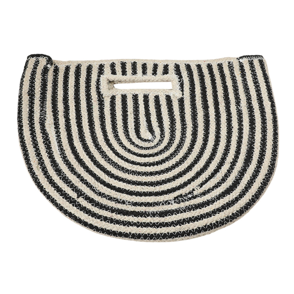 iLLASPARKZ Round Stripped Knitted Woven Tote Bag