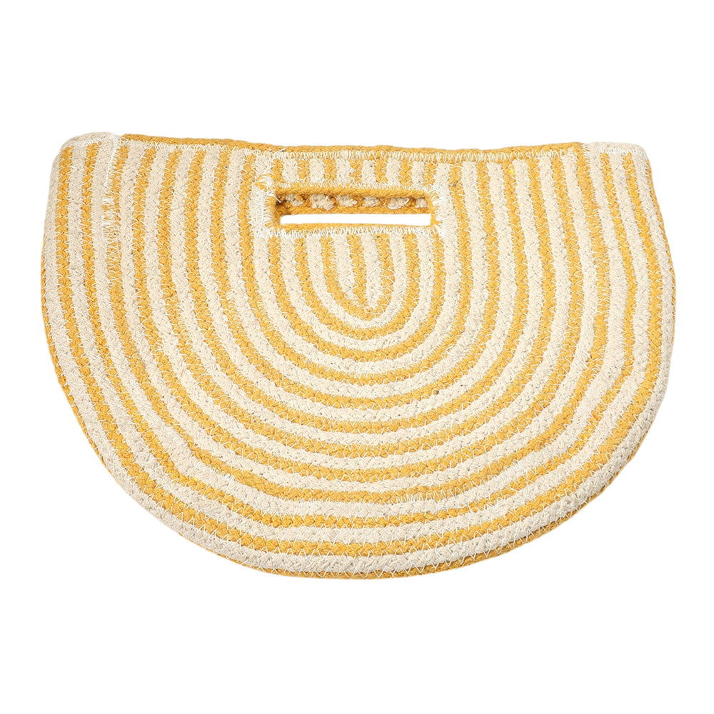 iLLASPARKZ Round Stripped Knitted Woven Tote Bag