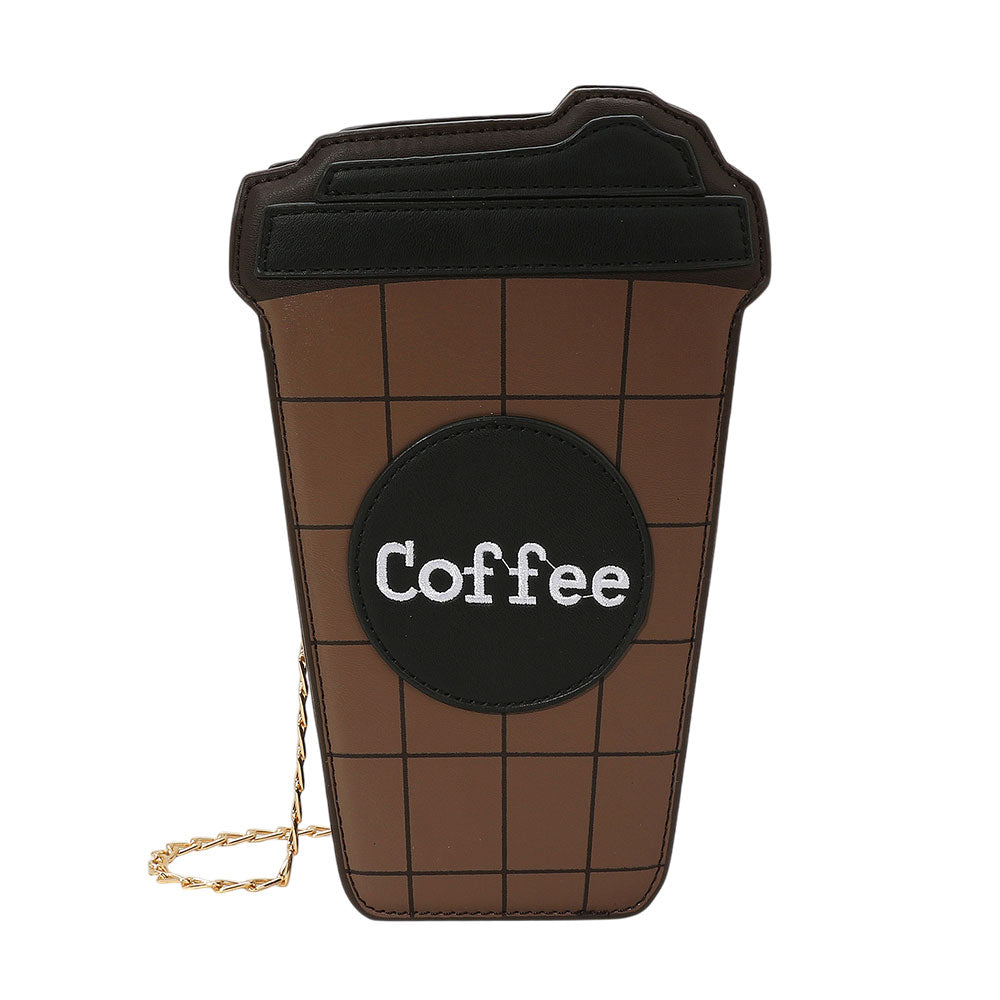 iLLASPARKZ Faux Leather Coffee Cup Crossbody Bag