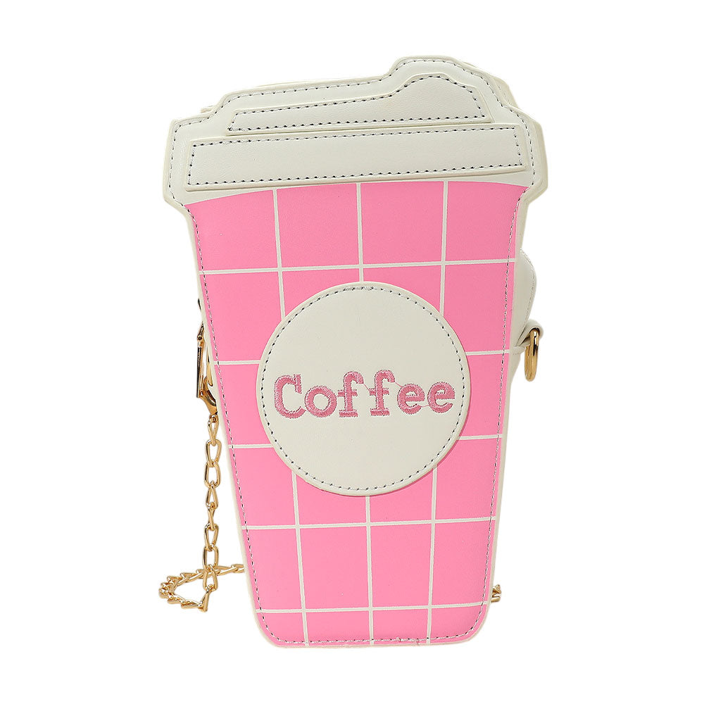 iLLASPARKZ Faux Leather Coffee Cup Crossbody Bag