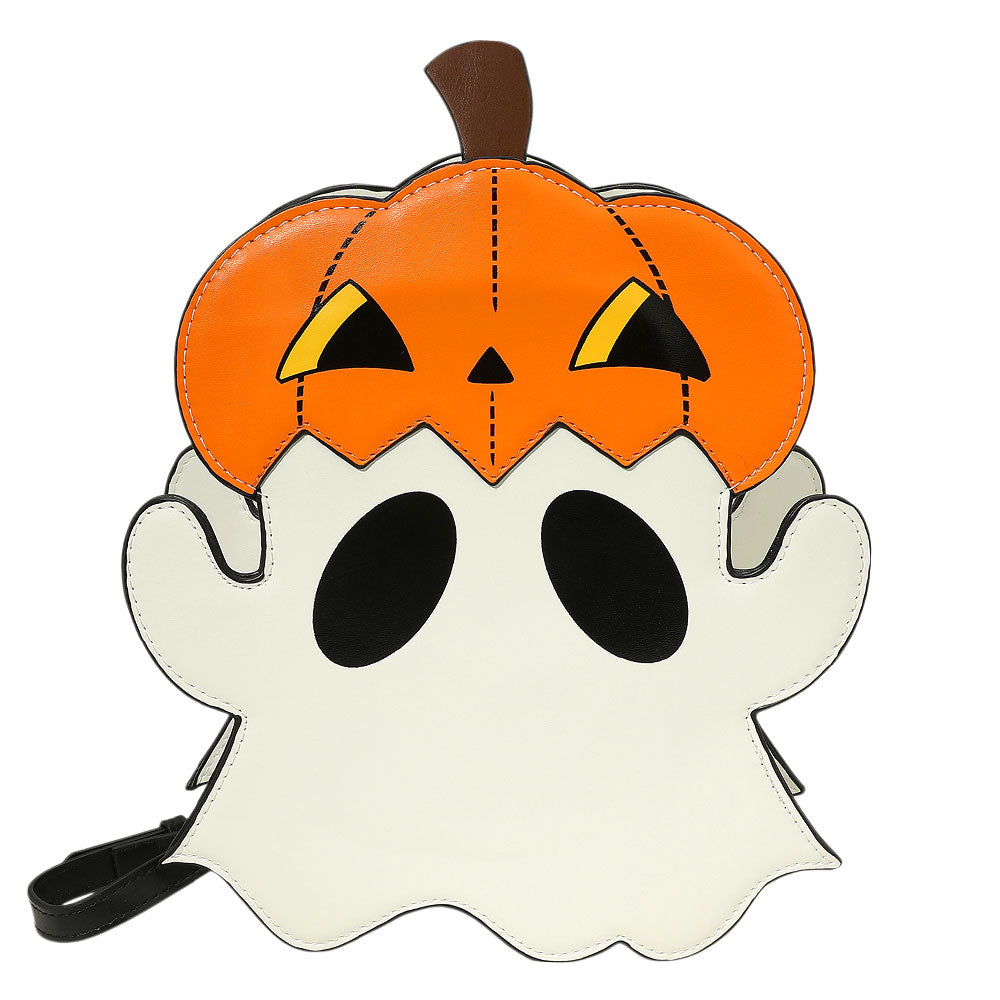 iLLASPARKZ Faux Leather Halloween Pumpkin Ghost Crossbody Bag