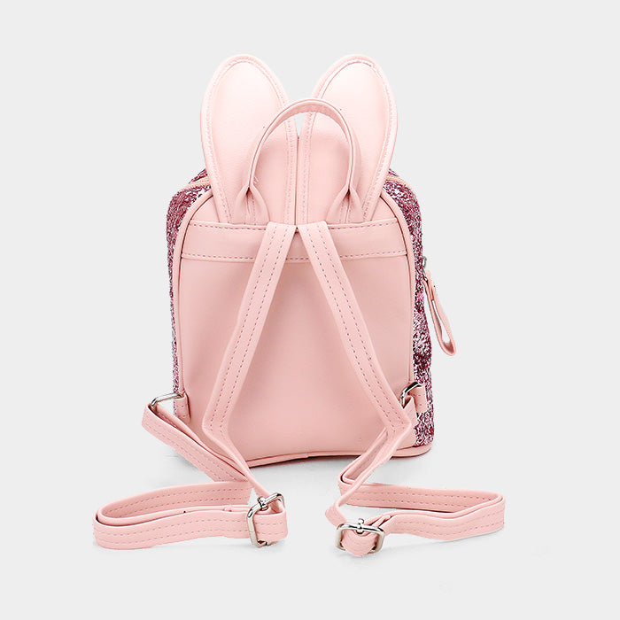 iLLASPARKZ Sequin Cute Bunny Ears Kids Mini Backpack Bag