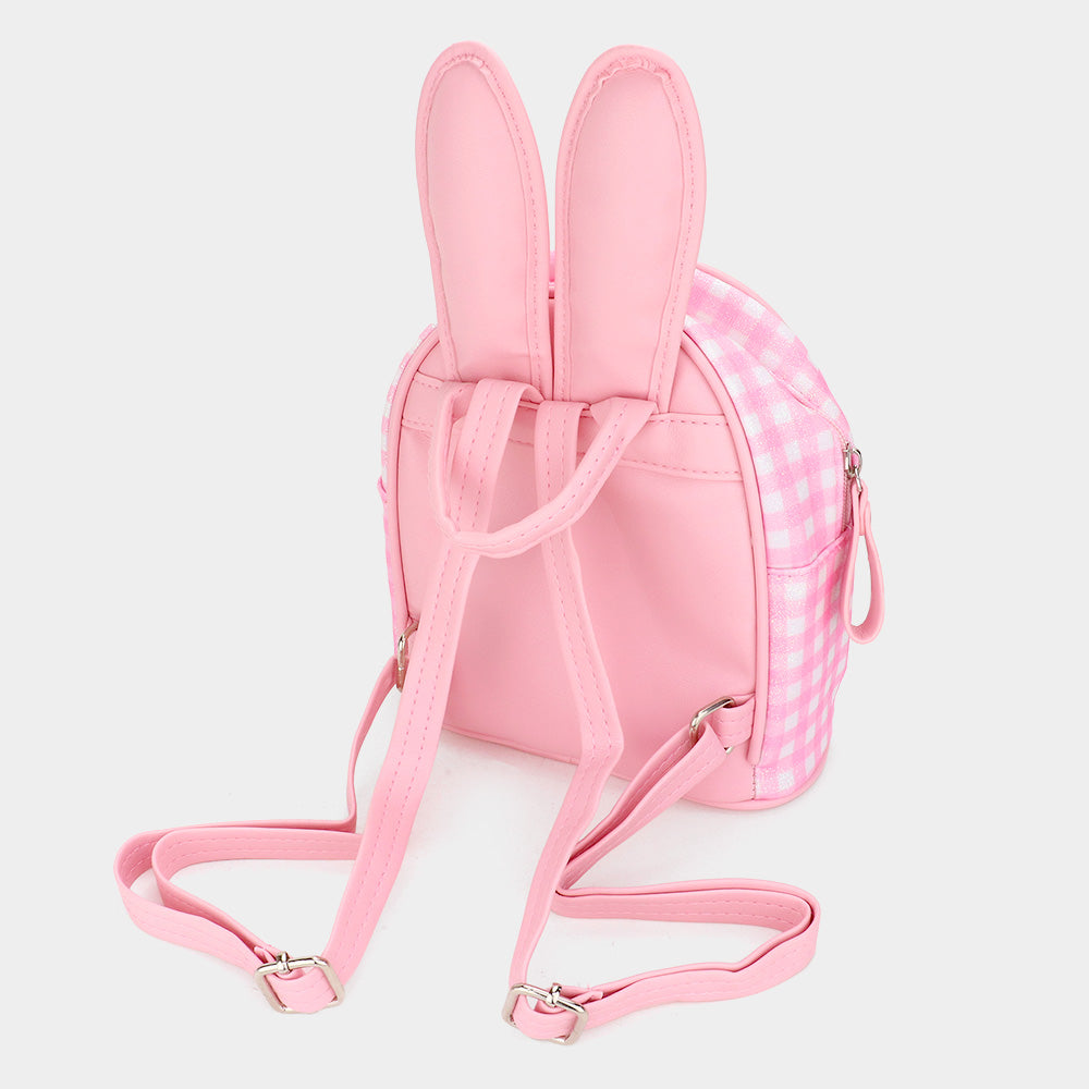 iLLASPARKZ Glittered Check Patterned Bunny Mini Backpack Bag