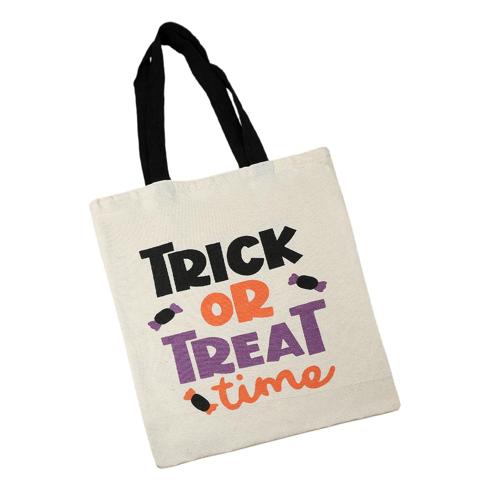 iLLASPARKZ TRICK OR TREAT TIME Halloween Message Tote Bag