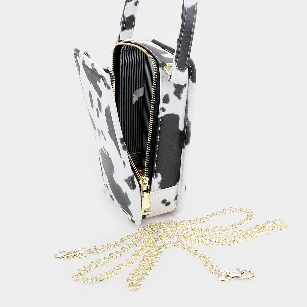 iLLASPARKZ Cow Pattern Faux Leather Crossbody / Tote Bag