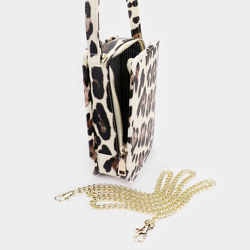 iLLASPARKZ Leopard Pattern Faux Leather Crossbody / Tote Bag