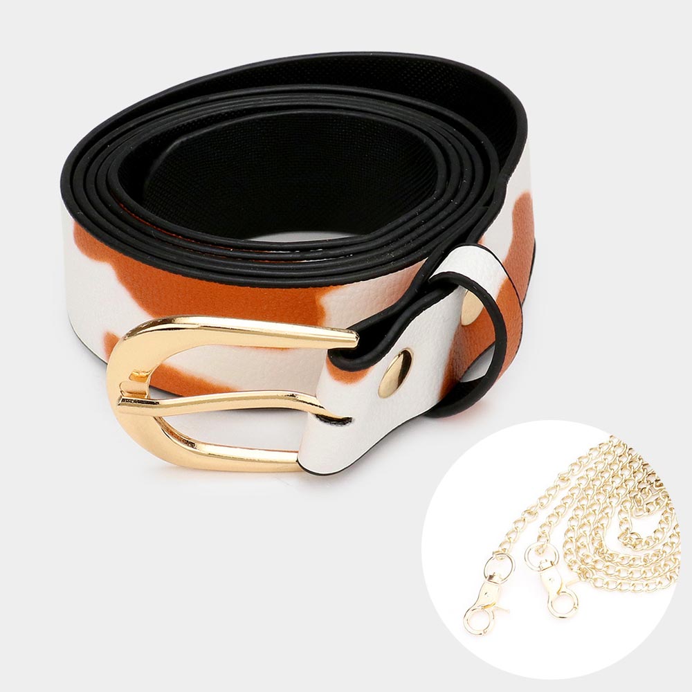 iLLASPARKZ Cow Patterned Faux Leather Fanny Pack / Belt / Crossbody Bag
