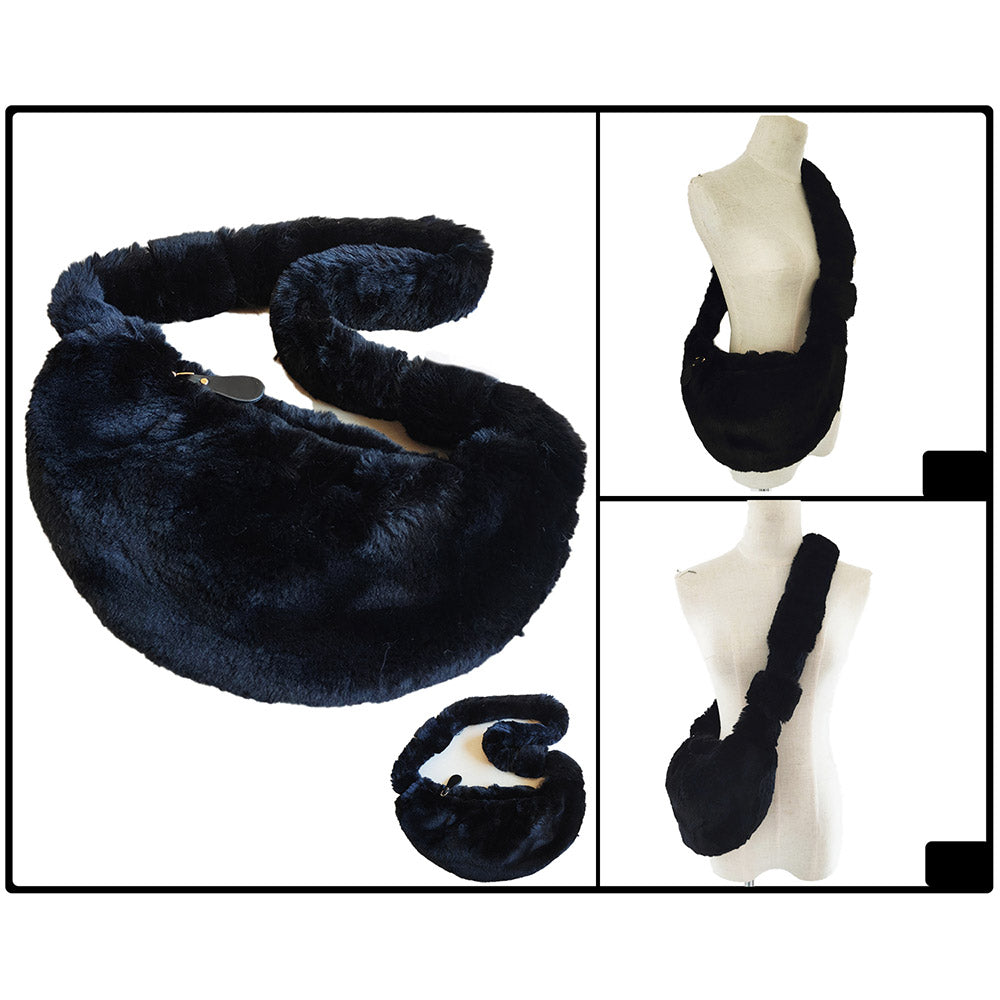 iLLASPARKZ Faux Fur Fuzzy Plush Crossbody Bag