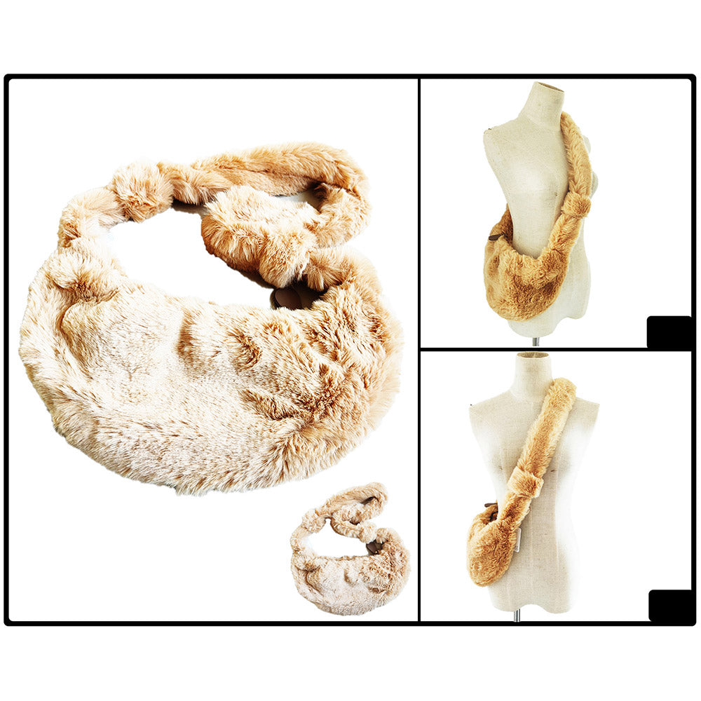 iLLASPARKZ Faux Fur Fuzzy Plush Crossbody Bag