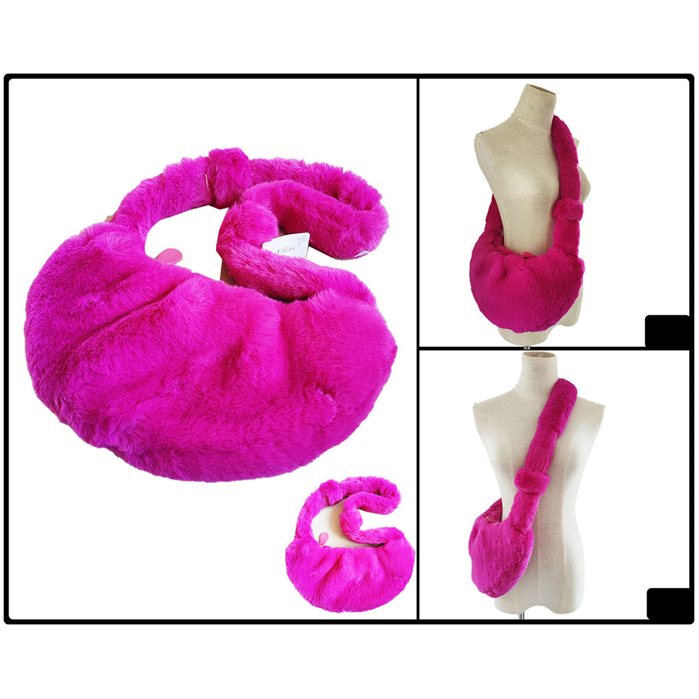 iLLASPARKZ Faux Fur Fuzzy Plush Crossbody Bag