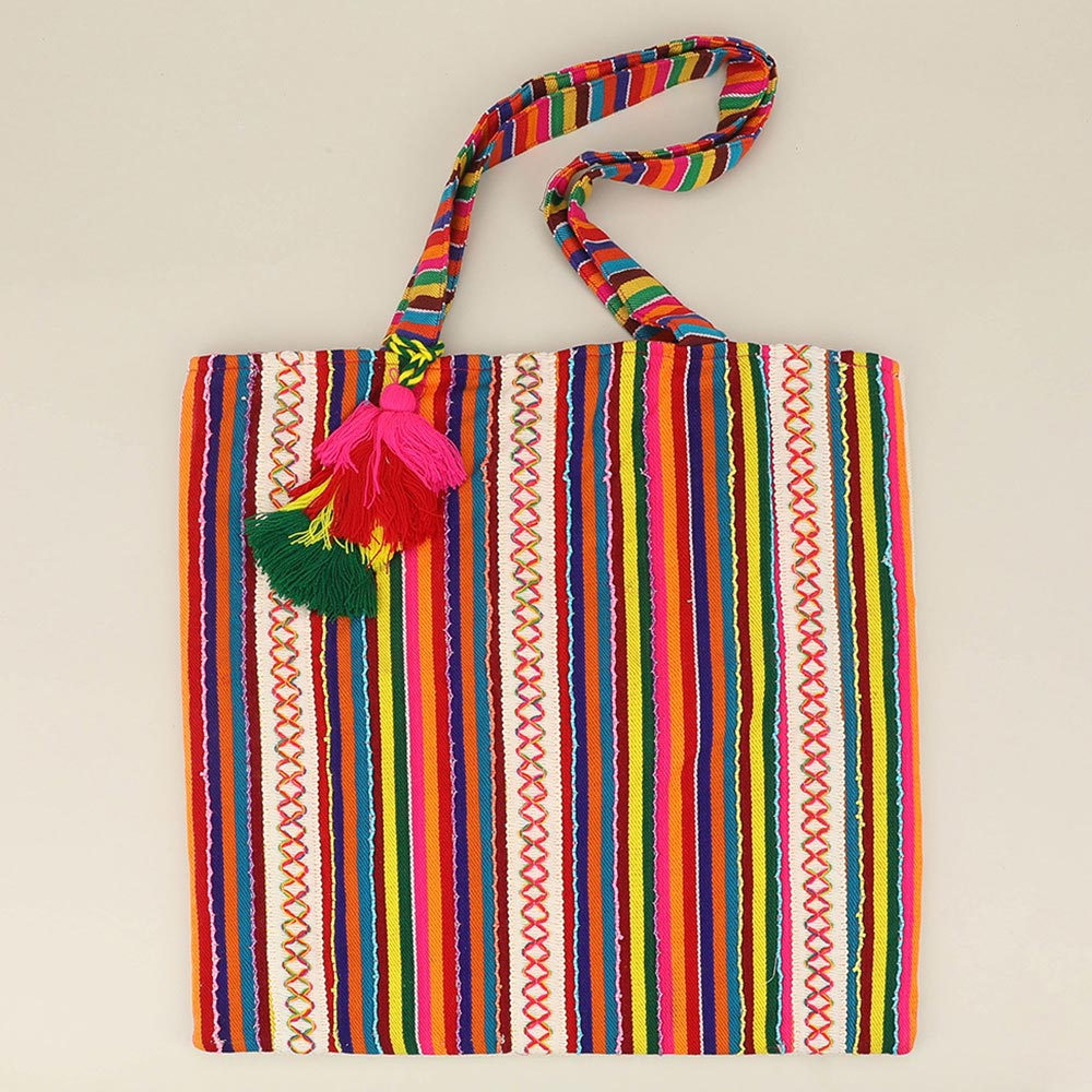 iLLASPARKZ Handwoven Striped Boho Tote Bag
