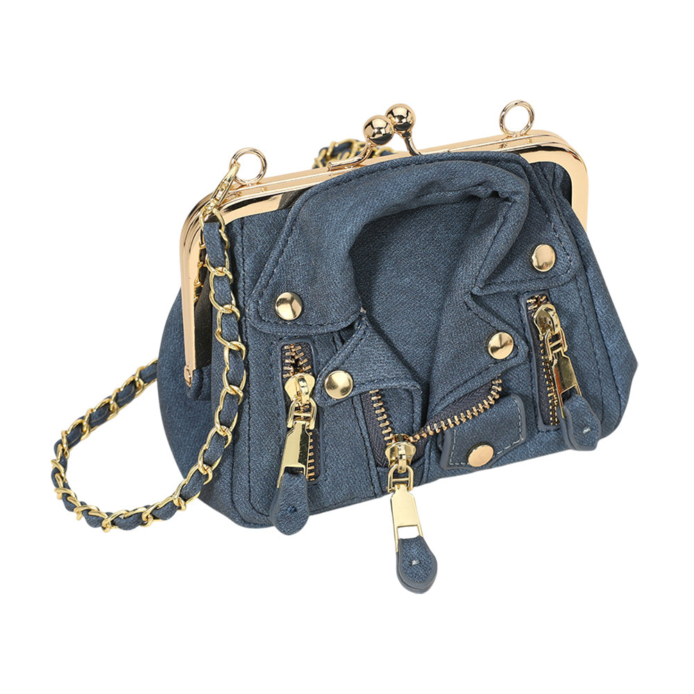 iLLASPARKZ Faux Leather Motorcycle Jacket Purse / Crossbody Bag