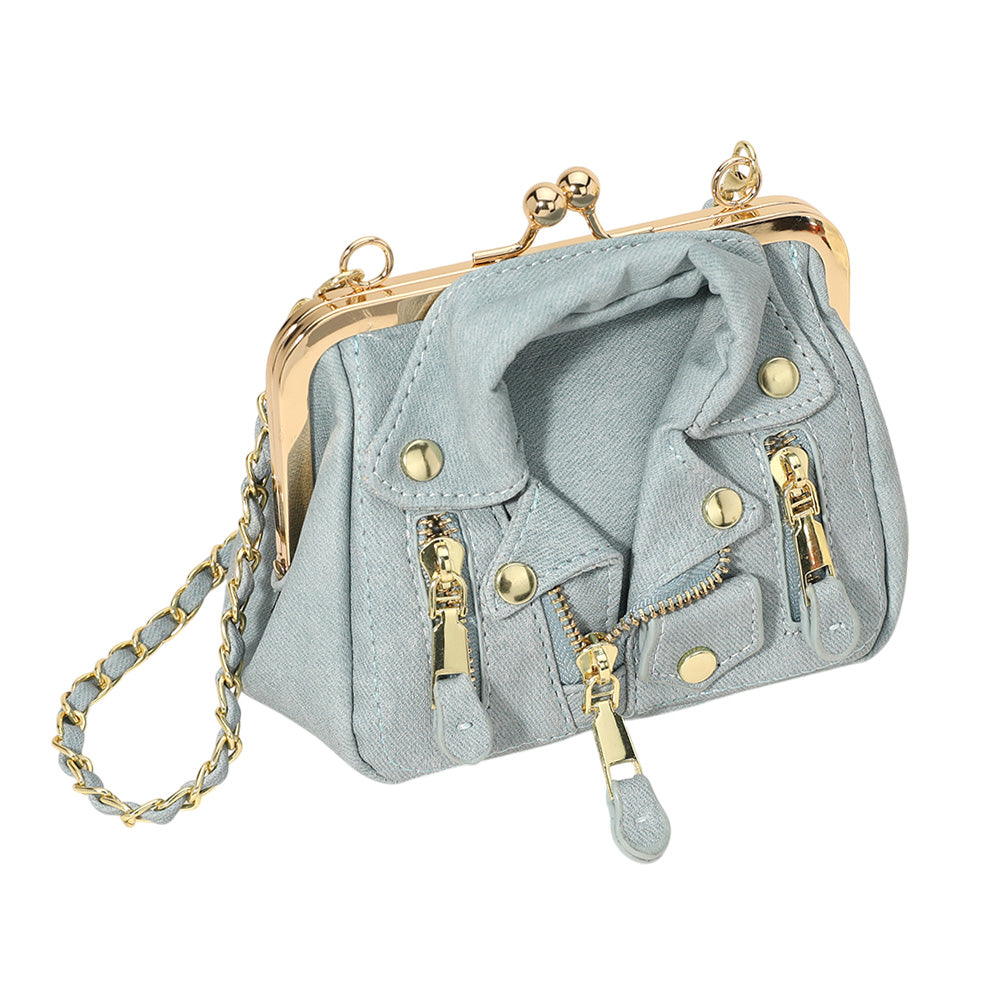 iLLASPARKZ Faux Leather Motorcycle Jacket Purse / Crossbody Bag