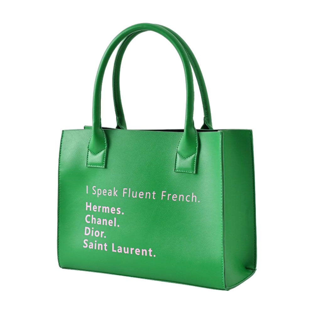 iLLASPARKZ I Speak Fluent French Message Tote Bag / Shoulder Bag
