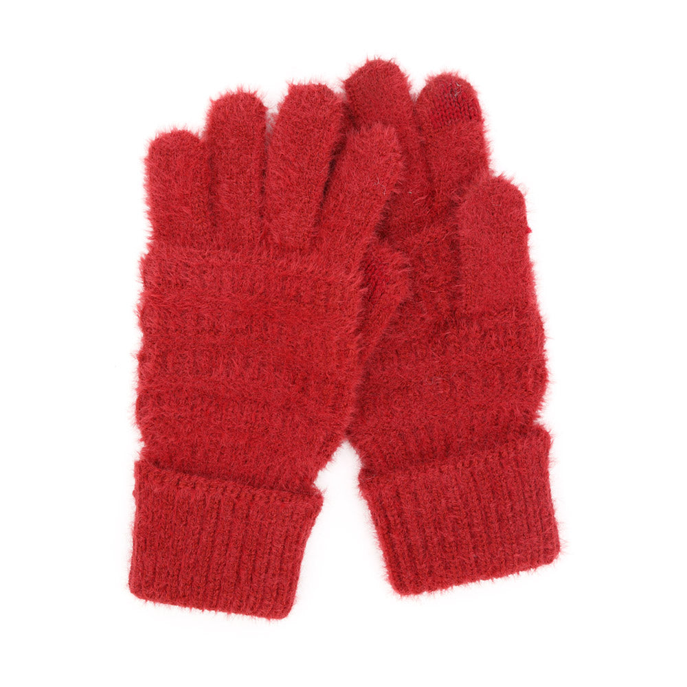 iLLASPARKZ Fuzzy Cable Knit Smart Touch Gloves