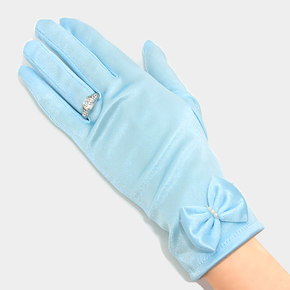 iLLASPARKZ Dressy satin bow gloves