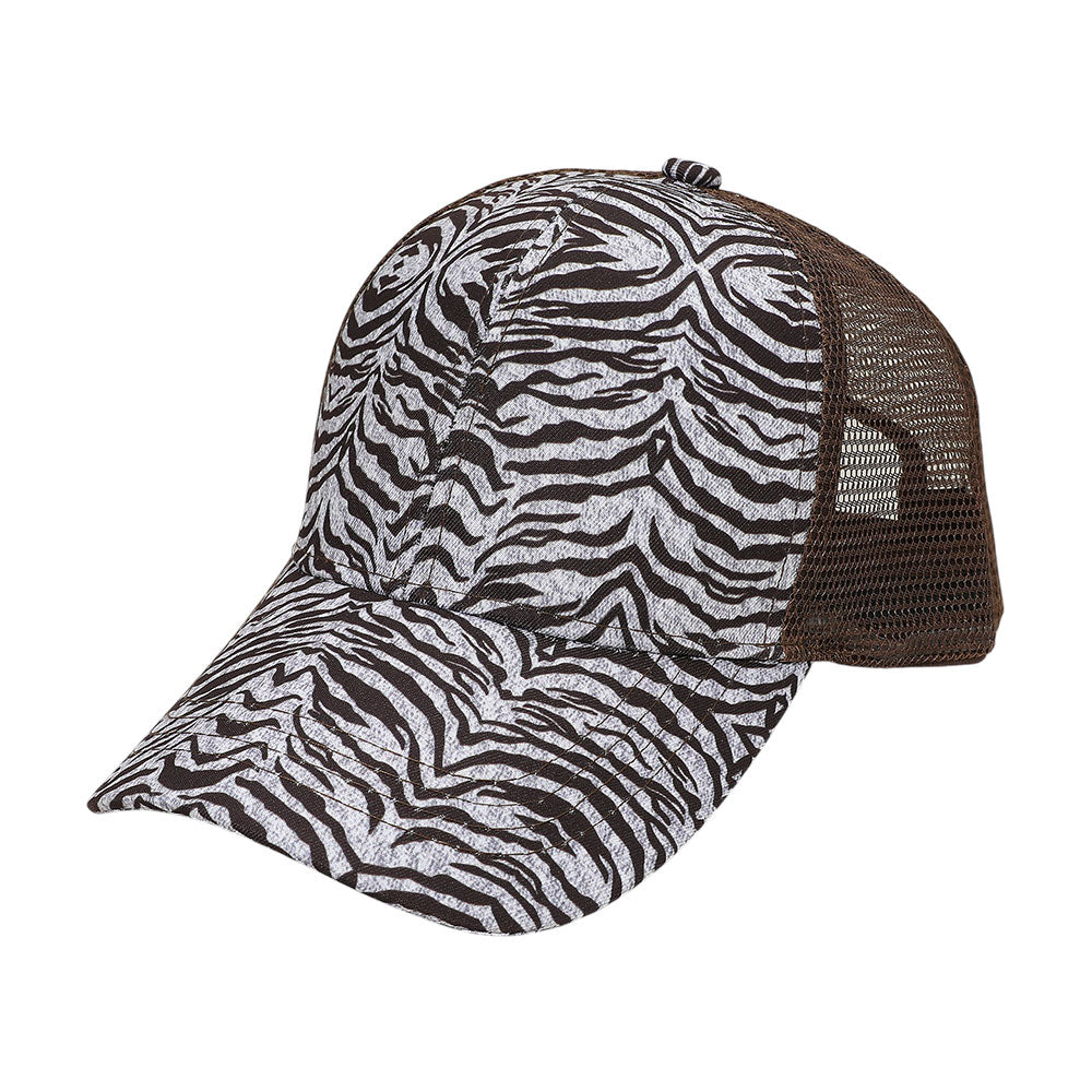 iLLASPARKZ Zebra Patterned Mesh Back Baseball Cap