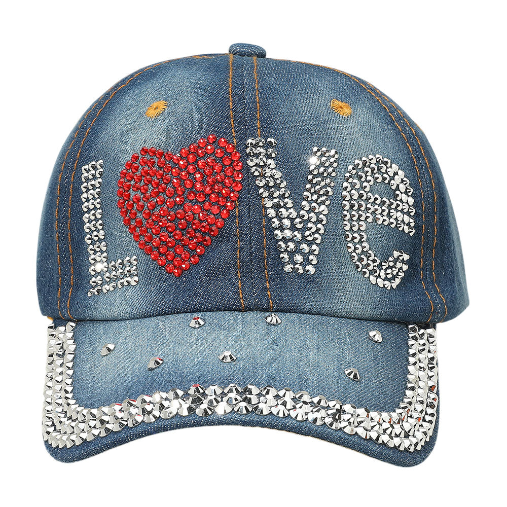 iLLASPARKZ Bling Studded LOVE Message Glam Baseball Cap