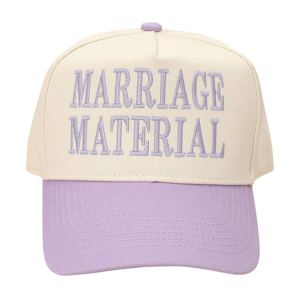 iLLASPARKZ MARRIAGE MATERIAL Message Embroidered Baseball Cap