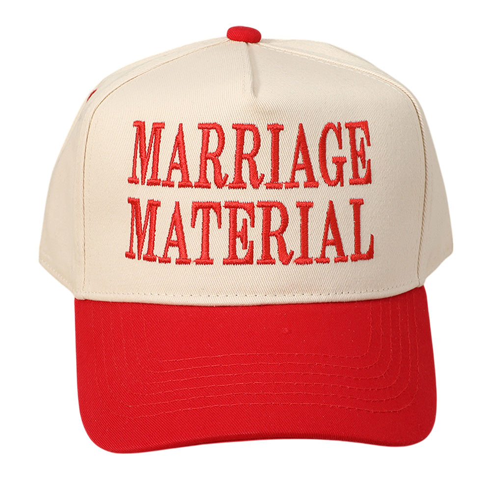 iLLASPARKZ MARRIAGE MATERIAL Message Embroidered Baseball Cap