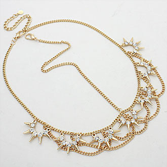 iLLASPARKZ Bohemian Draped Crystal Spike Head Chain