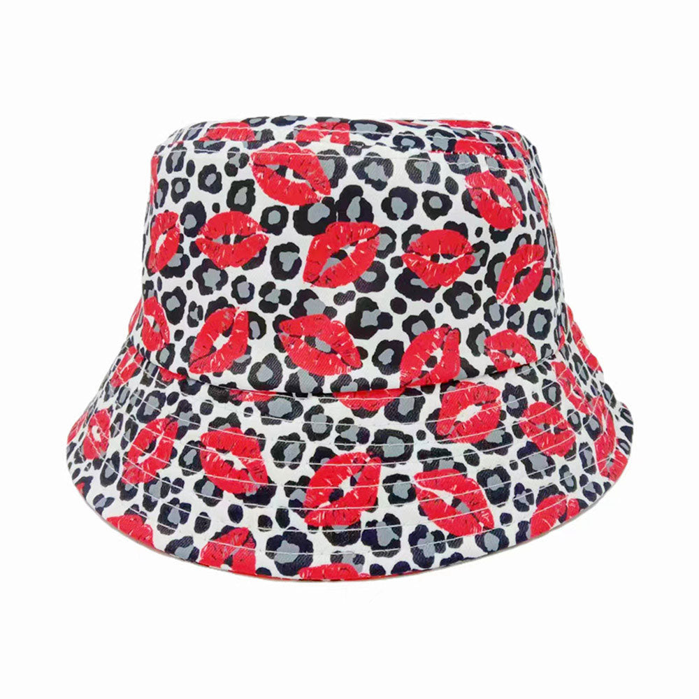 iLLASPARKZ Lips Leopard Patterned Bucket Hat