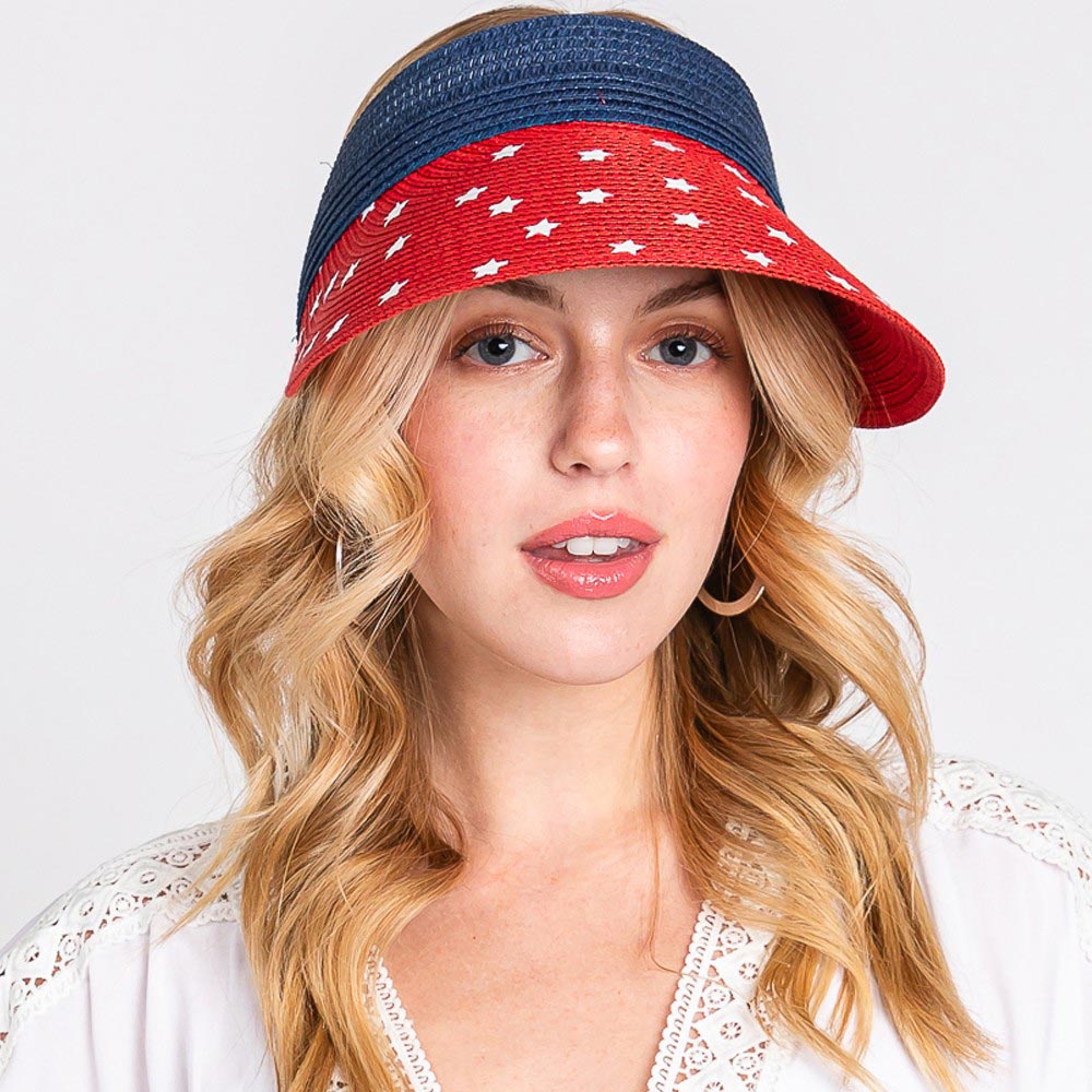 iLLASPARKZ American Flag Roll Up Visor With Adjustable Elastic Band