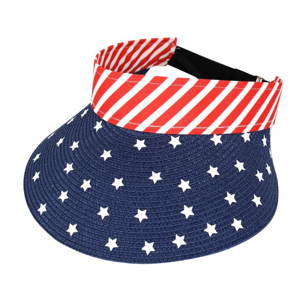 iLLASPARKZ American Flag Roll Up Visor With Adjustable Elastic Band