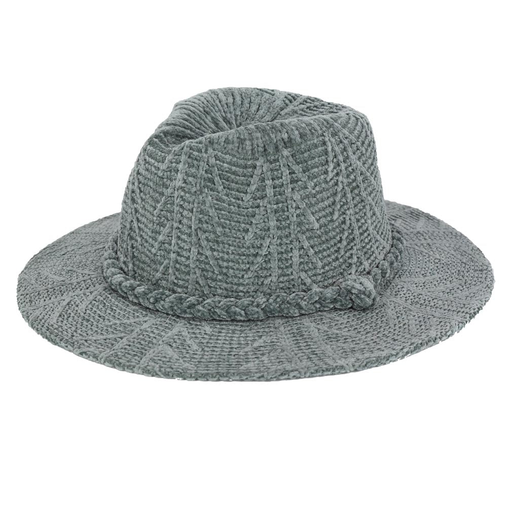 iLLASPARKZ Chenille Pattern Fedora Hat with Braided Band