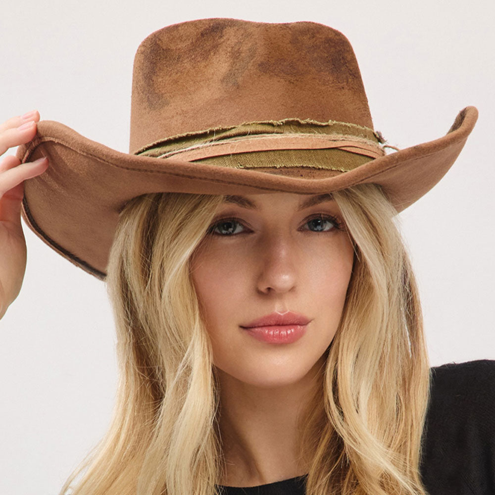 iLLASPARKZ Vintage Distressed Twine Band Rustic Cowgirl Western Fedora Hat