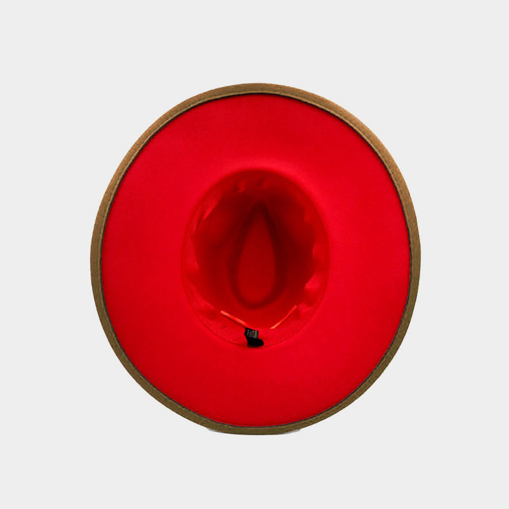 iLLASPARKZ Faux Leather Band Solid Panama Hat
