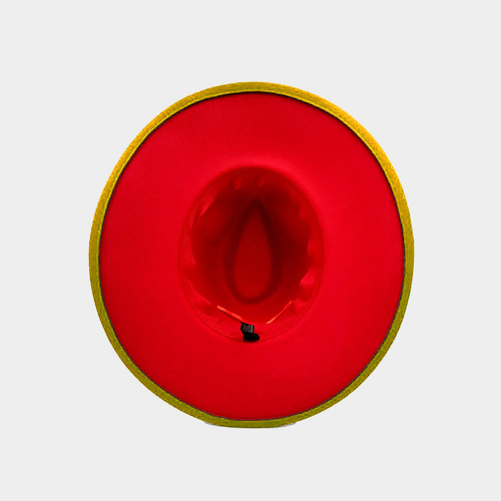 iLLASPARKZ Faux Leather Band Solid Panama Hat