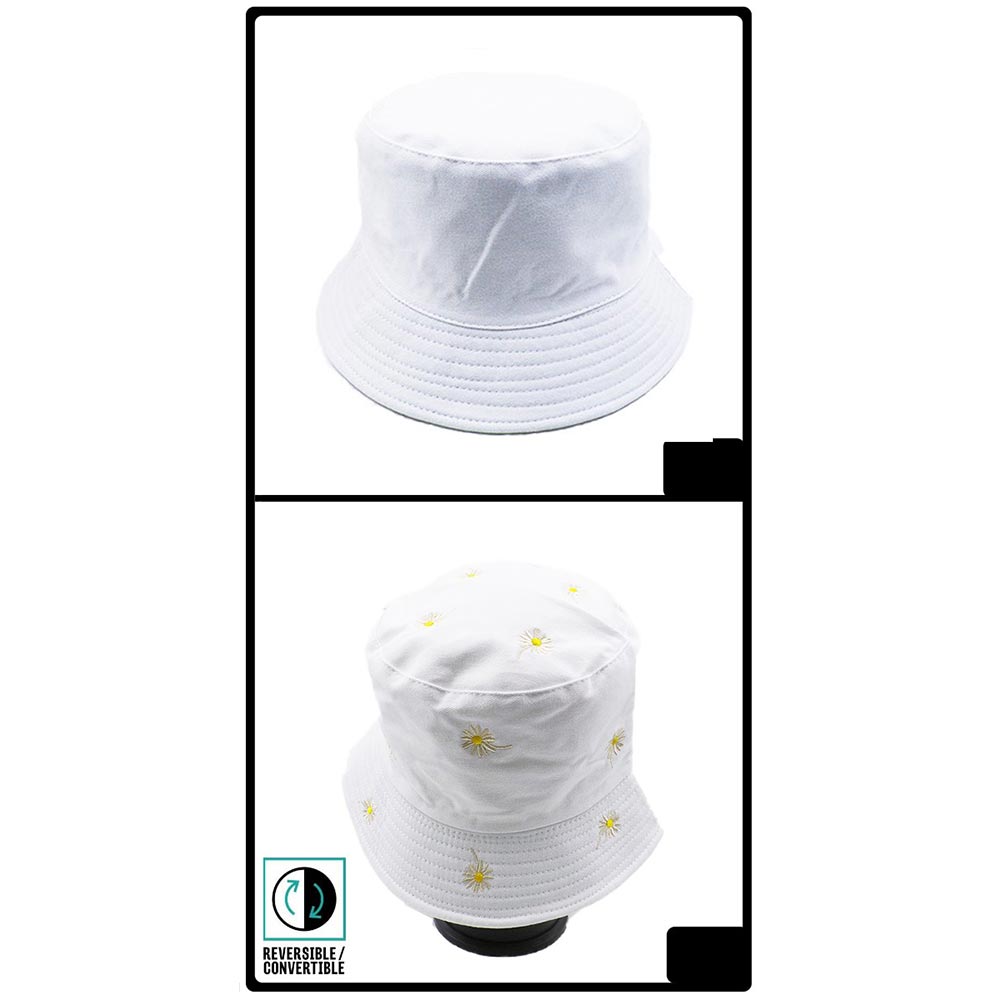 iLLASPARKZ Reversible Daisy Flower Patterned Bucket Hat