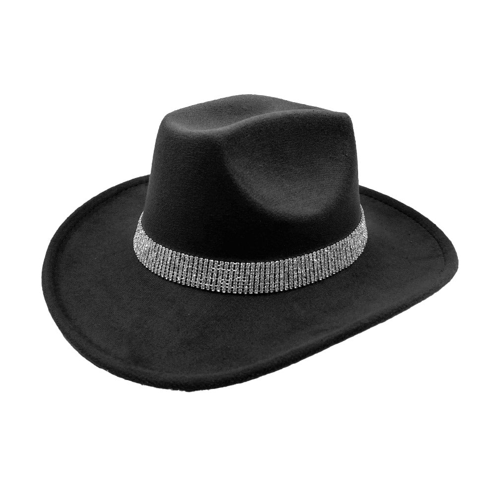 iLLASPARKZ Rhinestone Paved Band Accented Cowboy Western Hat