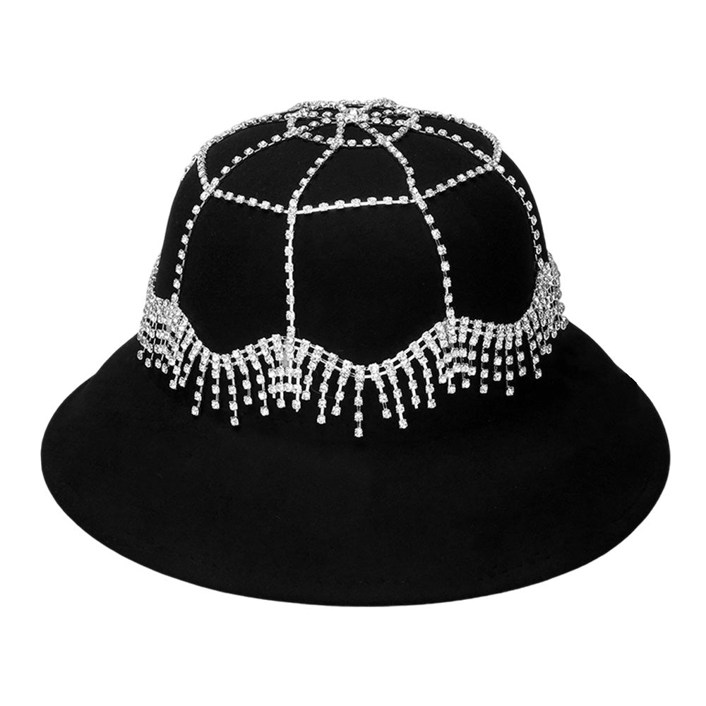 iLLASPARKZ Rhinestone Paved Decorated Bucket Hat
