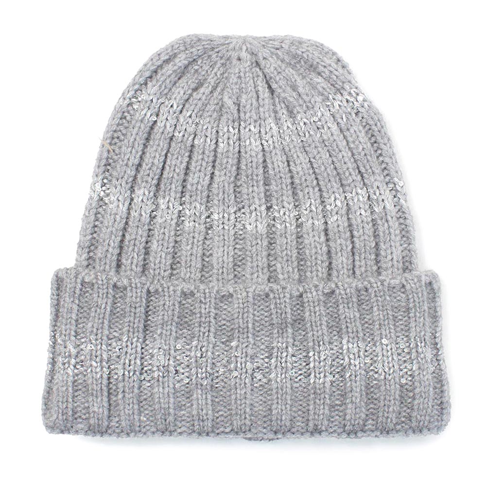 iLLASPARKZ Sequin Stripe Knit Beanie Hat