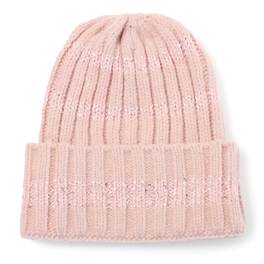 iLLASPARKZ Sequin Stripe Knit Beanie Hat