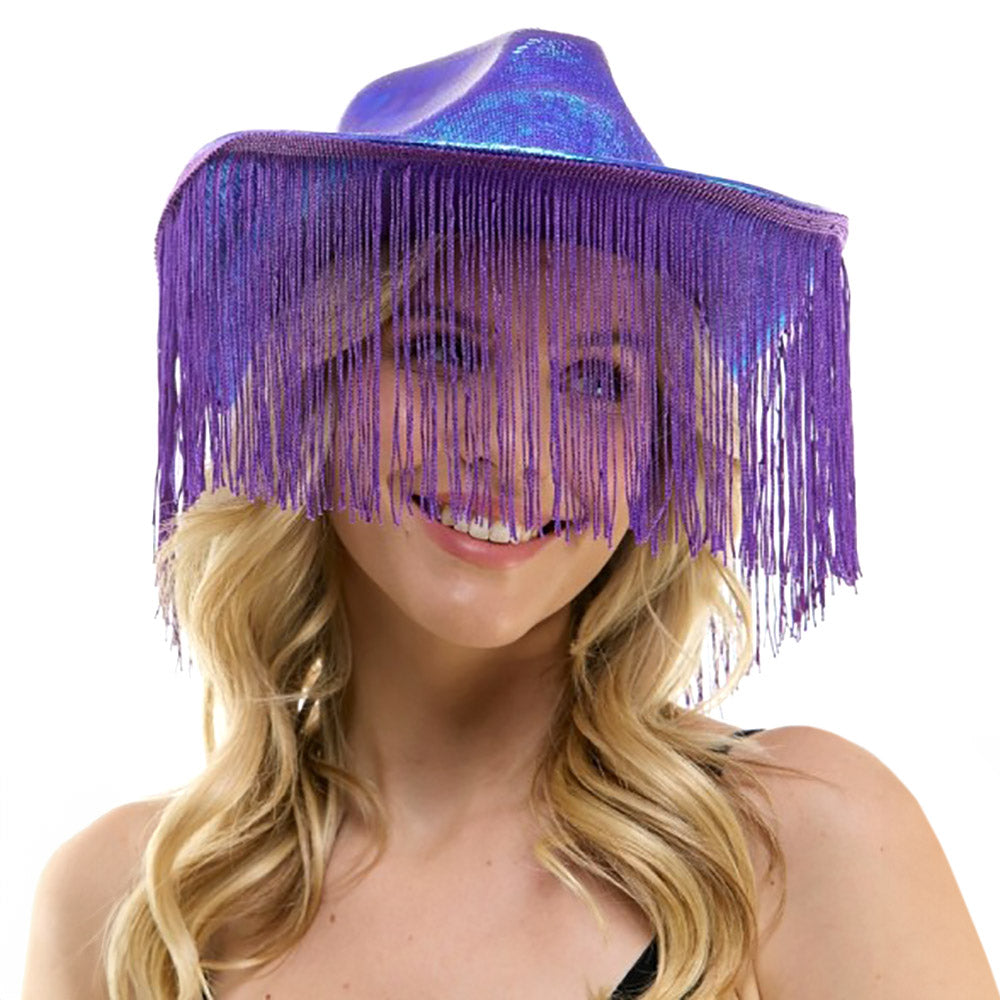 iLLASPARKZ Shiny Western Cowboy Hat with Fringe