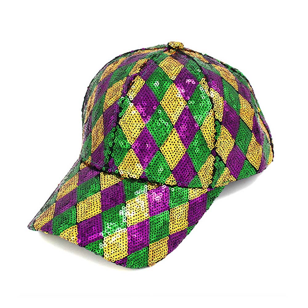 iLLASPARKZ Mardi Gras Sequin Baseball Cap