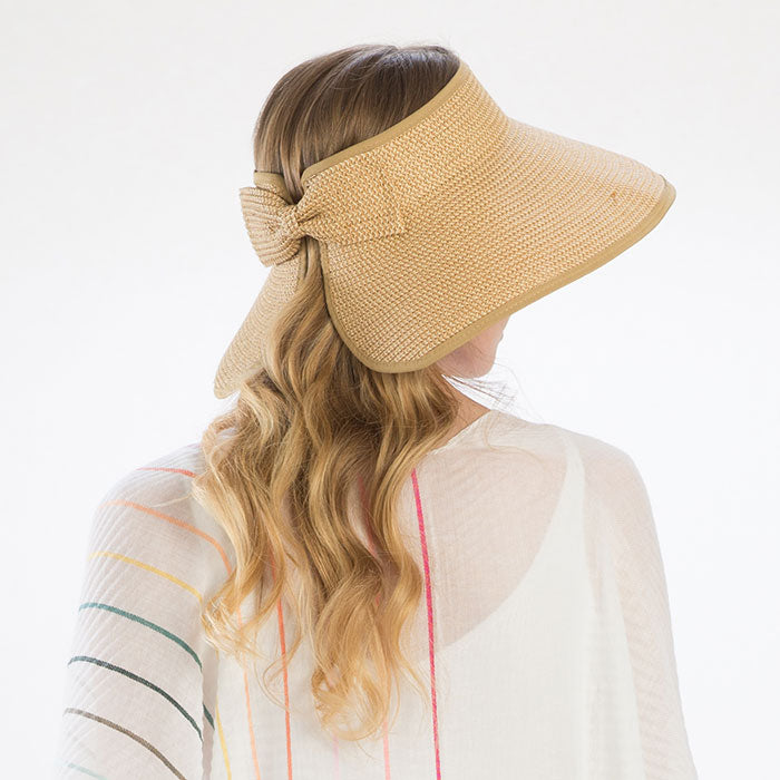 iLLASPARKZ Bow With Band Roll Visor Sun Hat