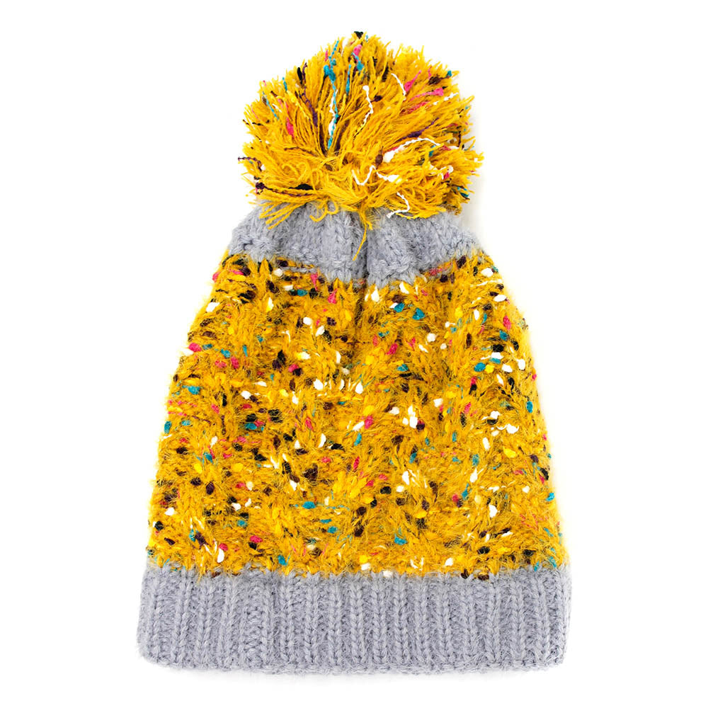iLLASPARKZ Multi Color Sprinkles Pom Pom Beanie Hat