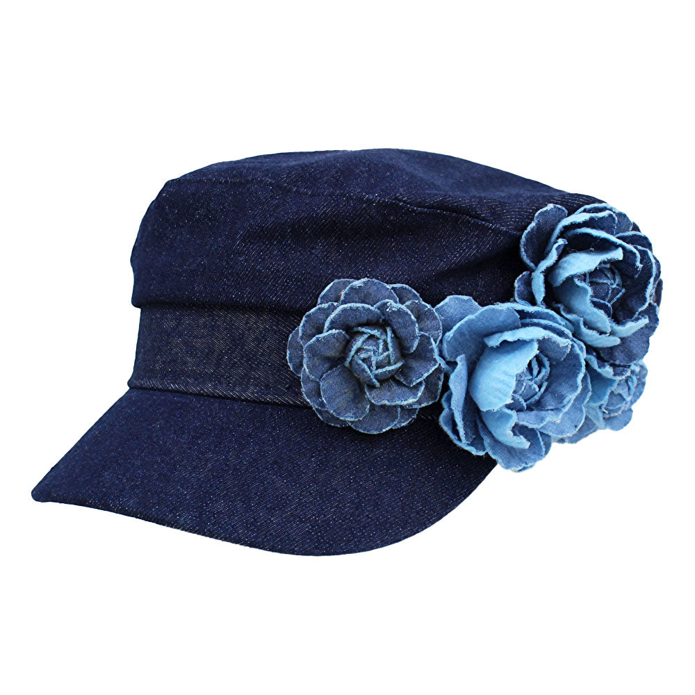 iLLASPARKZ Flower Denim Beret Hat