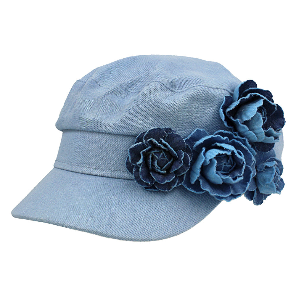iLLASPARKZ Flower Denim Beret Hat