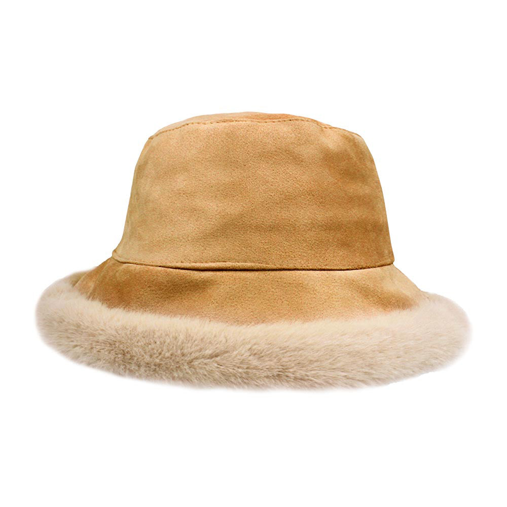 iLLASPARKZ Solid Faux Suede Plush Bucket Hat